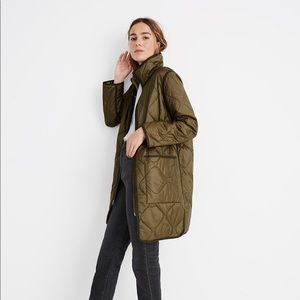 Reversible quilted liner jacket in forest floral